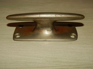 Vintage Solid Bronze / Brass Chrome Boat Cleat / Chock 4 "