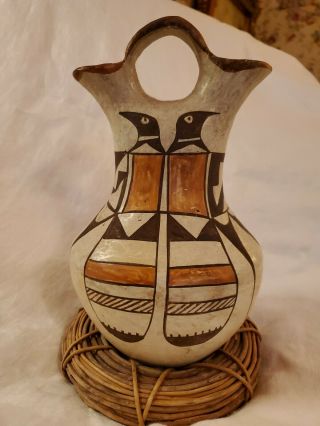 Antique Acoma Pottery 1920s Vase,  Old Native American Indian Pottery