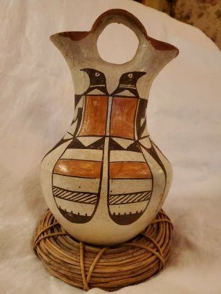 Antique Acoma Pottery 1920s Vase,  Old Native American indian Pottery 2