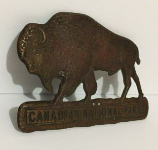 EXTREMELY RARE 1920 ' S BUFFALO LICENSE PLATE TOPPER NATIONAL PARK TIN SIGN CANADA 3