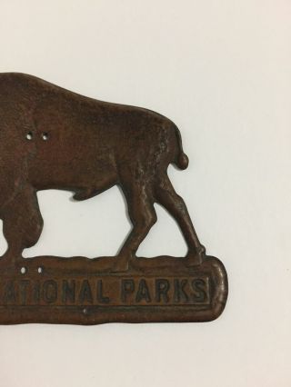 EXTREMELY RARE 1920 ' S BUFFALO LICENSE PLATE TOPPER NATIONAL PARK TIN SIGN CANADA 6