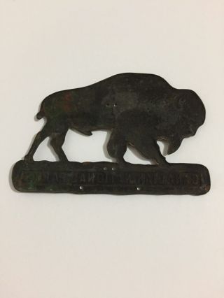 EXTREMELY RARE 1920 ' S BUFFALO LICENSE PLATE TOPPER NATIONAL PARK TIN SIGN CANADA 7
