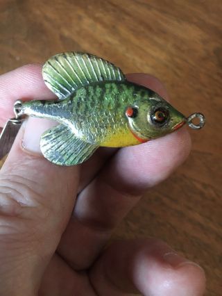 ULTRA RARE VINTAGE TIN LIZZY PUMPKINSEED FISHING LURE ARBOGAST. 7
