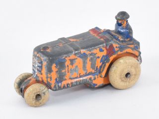 Barclay Manoil Lead Soldier Toy Army Military Tractor Orange