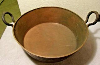 Vintage French Copper Mixing Bowl Jam Candy Preserve Confiture Pot Pan 2