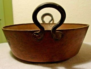 Vintage French Copper Mixing Bowl Jam Candy Preserve Confiture Pot Pan 3