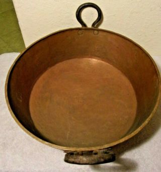 Vintage French Copper Mixing Bowl Jam Candy Preserve Confiture Pot Pan 4