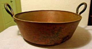 Vintage French Copper Mixing Bowl Jam Candy Preserve Confiture Pot Pan 5