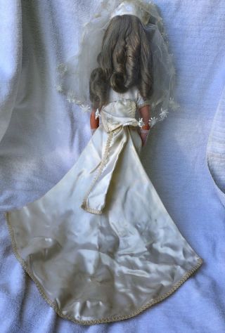 Vintage Simona Furga Alta Moda Bride Doll Long Eyelashes Champagne Hair Italy 3