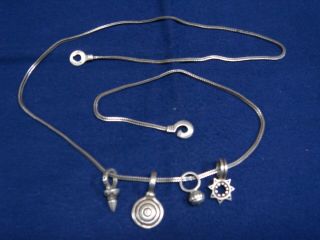 Lisa Jenks Modernist Sterling Silver Chain Necklace With Amulets 31