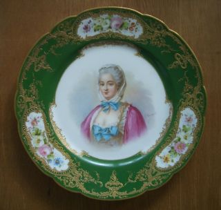 Antique Haviland Limoges Porcelain Cabinet Portrait Plate Louis Philippe Sevres