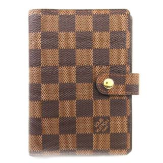 Auth Louis Vuitton Agenda Pm Notebook Cover R20700 Damier Brown Vintage