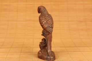 antique true to life old boxwood parrot statue figure collectable netsuke gift 4