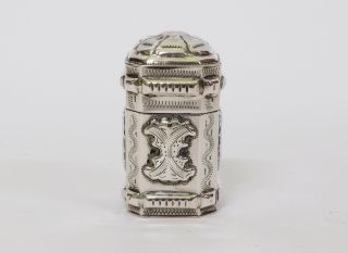 Antique Dutch Sterling Silver Snuff Pill Peppermint Box C1881