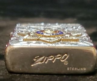 Zippo Lighter vintage engraved sterling/gold badge York sheriff 2