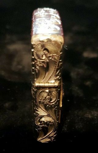 Zippo Lighter vintage engraved sterling/gold badge York sheriff 9