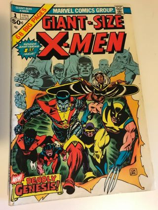 Giant - Size X - Men 1 VINTAGE Marvel Comic KEY 1st Team,  Storm,  Colossus 1975 2