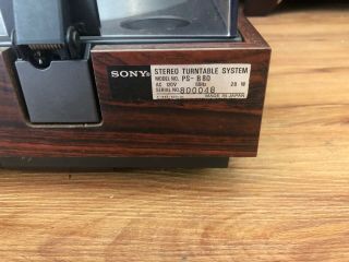 Vintage Sony Turntable Sony PS - B80 For Part 9