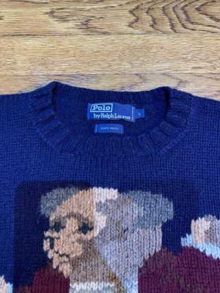 Vintage Polo Ralph Lauren Bear Knit Sweater Grandpa Bear Knit FLAWLESS L 3