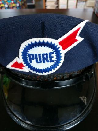 Vintage Rare Pure Oil Gas Service Station Attendant Hat/cap Size 7 3/8
