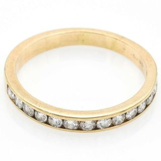 Vintage 14K Yellow Gold 0.  56 TCW Diamond Half - Eternity Band Ring 2.  4 G Size 7.  5 4