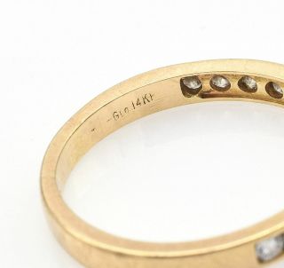 Vintage 14K Yellow Gold 0.  56 TCW Diamond Half - Eternity Band Ring 2.  4 G Size 7.  5 8