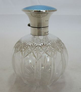 Top Quality Antique George V Sterling Silver & Enamel Scent Bottle,  1922