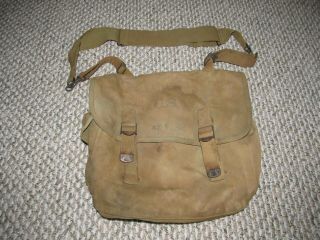 Vintage 1943 Wwii Army Musette Bag Field Combat Back Pack Pouch