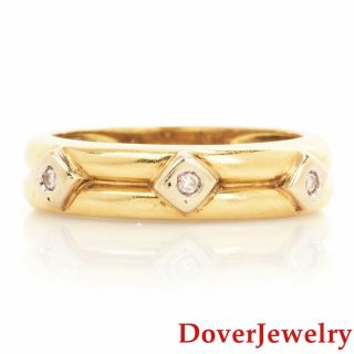 Estate Diamond 18k Gold Band Ring 5.  9 Grams Nr