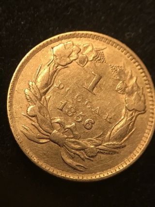 1856 $1 Indian Head Gold Coin Liberty One Dollar RARE 2