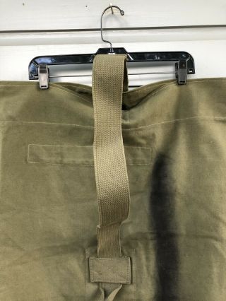 Vintage WWII 1944 Old U.  S.  Military Army Green Canvas Duffel Bag Marine Sea Bag 5
