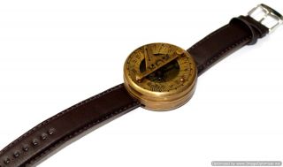 Marine Nautical Brass Sundial Compass Wrist Watch Vintage Style Type - -
