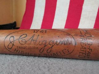 Vintage Jc Higgins Wood Baseball Bat 1741 Major League Jimmie Foxx Model Hof 36 "