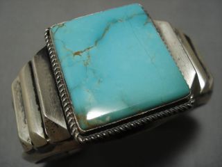 Important Vintage Navajo Kirk Smith Turquoise Sterling Silver Bracelet Old