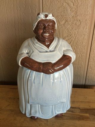 Vintage Aunt Jemima Mammy Blue Cookie Jar