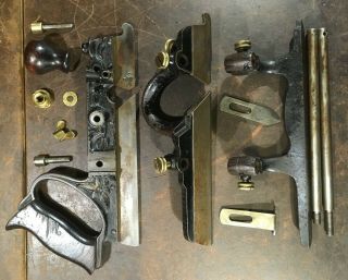 Vintage Stanley no.  45 combination Plane,  Type 2,  1886 - 1887,  with cutters 6