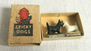 Vintage Fishlove & Co 1946 Magnetic Tricky Dogs No 771 Black White Scotties