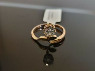 Vintage 14k Yellow Gold Ring With Old Cut Diamond