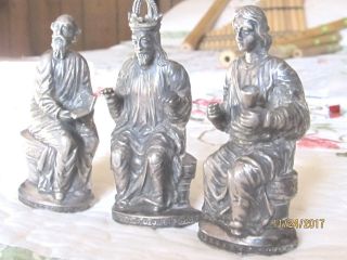 Antique Sterling Silver Christian 3 Figurines,  German,  Mid 19th Century 99 Grams