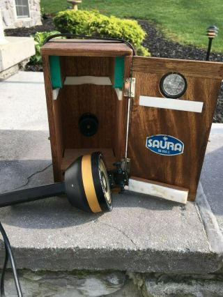 Vintage Saura Hb - 65g Hand Bearing Boat Compass With Wood Box All