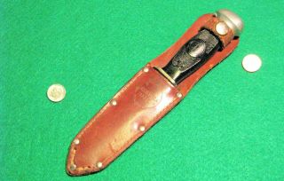 Vtg Sheath Hunt Blade 1930 REMINGTON UMC Antique RH28 Knife 1 Orig Leather case 4