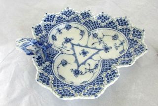 Rare Royal Copenhagen Blue Fluted Full Lace Serving Dish 1077 First Quality Test 3