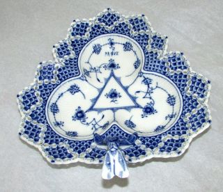Rare Royal Copenhagen Blue Fluted Full Lace Serving Dish 1077 First Quality Test 5