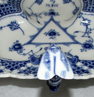 Rare Royal Copenhagen Blue Fluted Full Lace Serving Dish 1077 First Quality Test 7