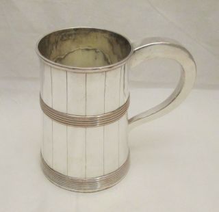 A Rare Large Old Sheffield Plate Tankard With Glass Bottom C1800