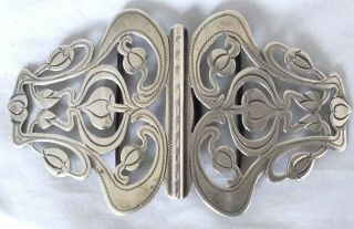 Nurses Silver Belt Buckle - 1904 Birmingham Reynolds & Westwood - Art Nouveau