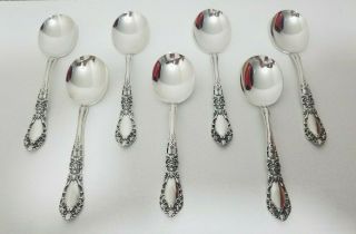 7 " Prince Eugene " By Alvin Sterling Silver Round Soup Spoons No Monograms 6 1/4 "