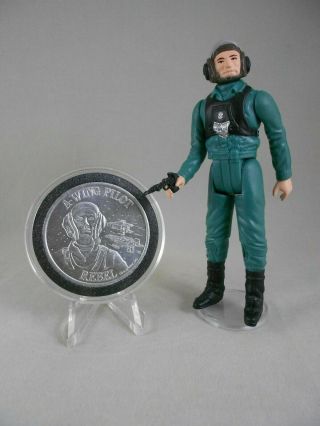 Vintage Star Wars 1985 A - Wing Pilot - - " Complete W/coin " - Premium Figure