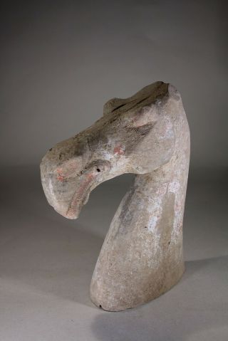 Antique Chinese Han Dynasty Earthenware Horse Head Fantastic