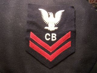 Dated 1942 Wwii Navy 2nd Class Rate Seabees / Cb Sleeve Patch